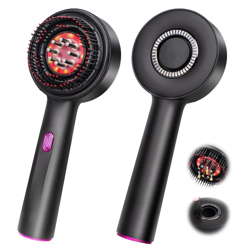 Escova Massageadora Capilar com Luz Vermelha – Estimula Crescimento e Reduz Queda dos Fios